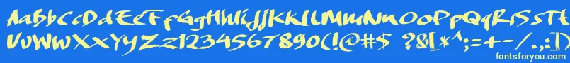 DREAMERS BRUSH Font – Yellow Fonts on Blue Background