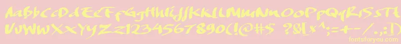 DREAMERS BRUSH Font – Yellow Fonts on Pink Background