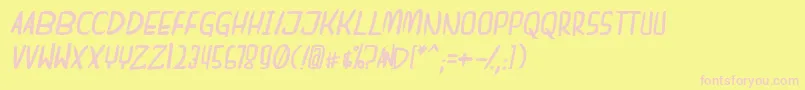 dreamgirl bitallic-Schriftart – Rosa Schriften auf gelbem Hintergrund