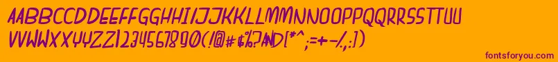 フォントdreamgirl bitallic – オレンジの背景に紫のフォント