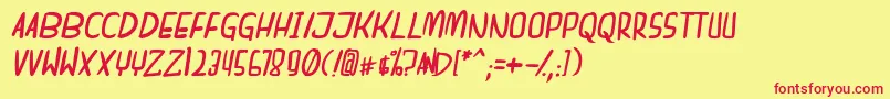 dreamgirl bitallic Font – Red Fonts on Yellow Background