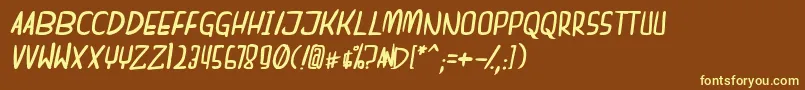 dreamgirl bitallic-fontti – keltaiset fontit ruskealla taustalla