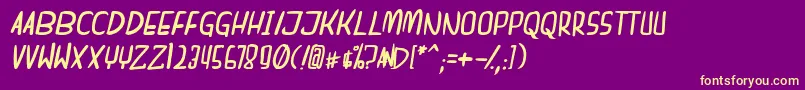 dreamgirl bitallic Font – Yellow Fonts on Purple Background