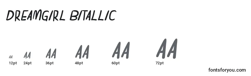 Dreamgirl bitallic Font Sizes