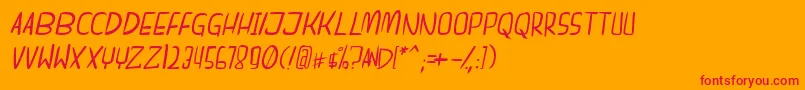 dreamgirl itallic Font – Red Fonts on Orange Background