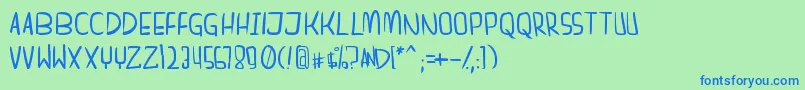 dreamgirl Font – Blue Fonts on Green Background