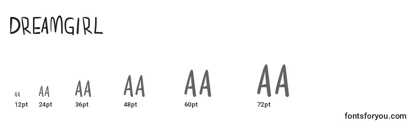Dreamgirl Font Sizes