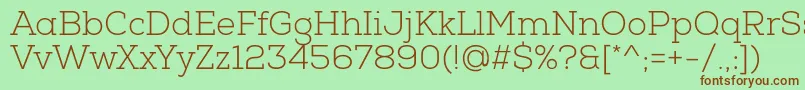 NexaSlabLight Font – Brown Fonts on Green Background