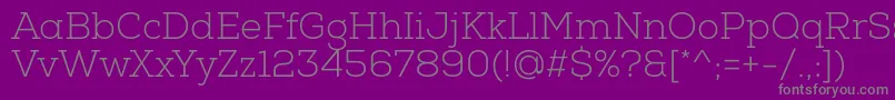 NexaSlabLight-Schriftart – Graue Schriften auf violettem Hintergrund