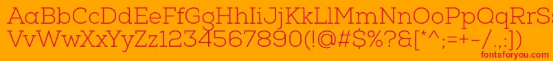 NexaSlabLight Font – Red Fonts on Orange Background