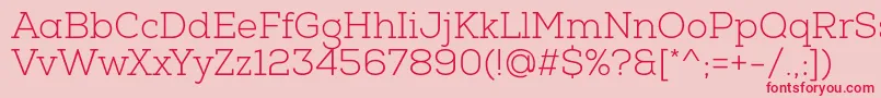 NexaSlabLight Font – Red Fonts on Pink Background