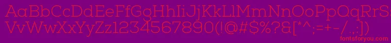 NexaSlabLight Font – Red Fonts on Purple Background