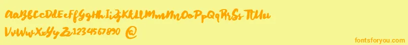 Dreaming Time Font – Orange Fonts on Yellow Background