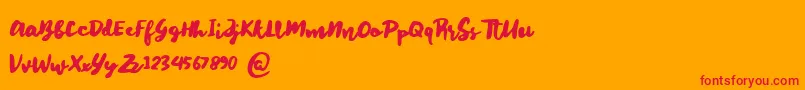 Dreaming Time Font – Red Fonts on Orange Background