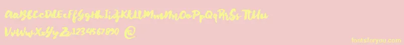 Dreaming Time Font – Yellow Fonts on Pink Background