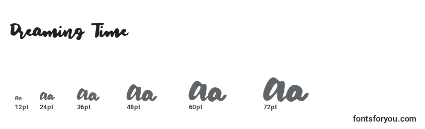 Dreaming Time Font Sizes