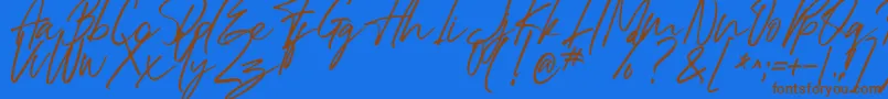 Dreaming Font – Brown Fonts on Blue Background