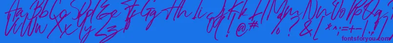 Dreaming Font – Purple Fonts on Blue Background