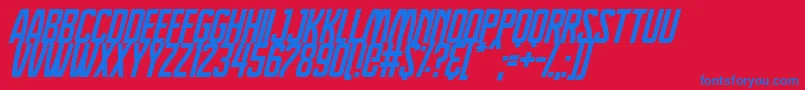 フォントDreamlands Italic – 赤い背景に青い文字