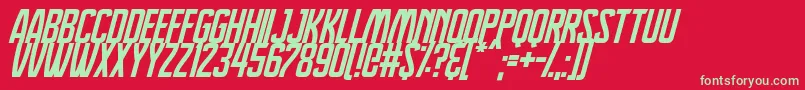 fuente Dreamlands Italic – Fuentes Verdes Sobre Fondo Rojo