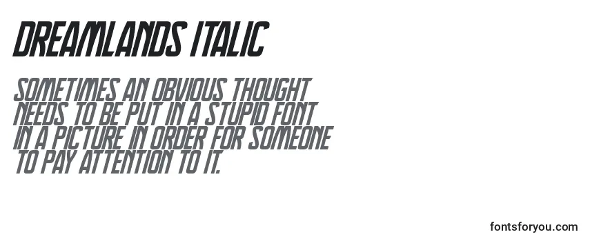 Review of the Dreamlands Italic Font