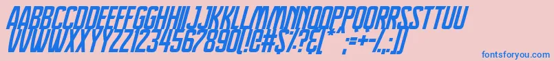 フォントDreamlands Italic – ピンクの背景に青い文字