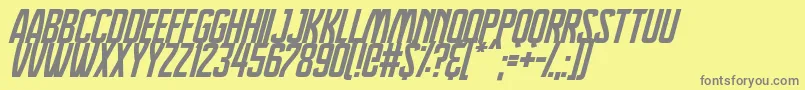 Dreamlands Italic Font – Gray Fonts on Yellow Background