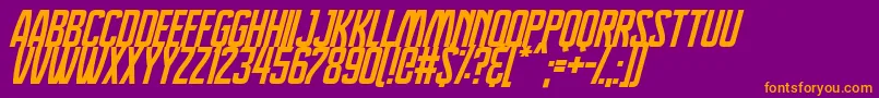 fuente Dreamlands Italic – Fuentes Naranjas Sobre Fondo Morado