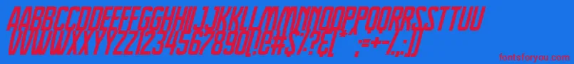 Dreamlands Italic Font – Red Fonts on Blue Background