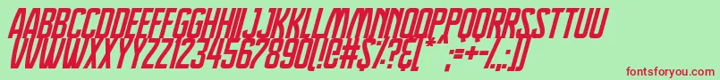 フォントDreamlands Italic – 赤い文字の緑の背景