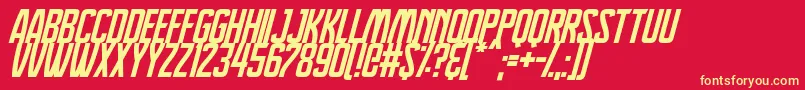 Dreamlands Italic Font – Yellow Fonts on Red Background