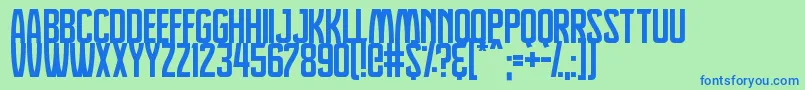 Dreamlands-Schriftart – Blaue Schriften auf grünem Hintergrund