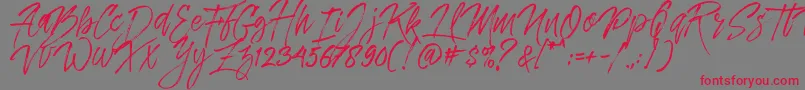 フォントDreamlight Typeface Free Demo – 赤い文字の灰色の背景