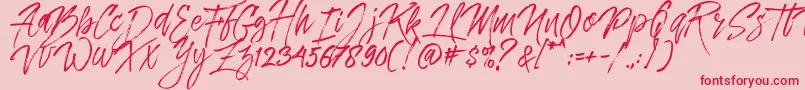 Czcionka Dreamlight Typeface Free Demo – czerwone czcionki na różowym tle