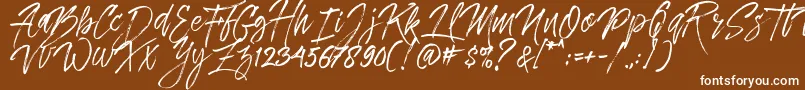 Dreamlight Typeface Free Demo-Schriftart – Weiße Schriften auf braunem Hintergrund