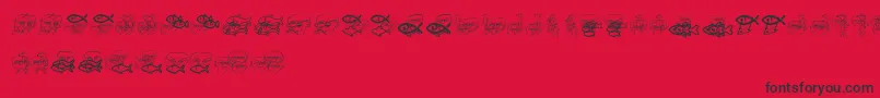 Fonte DreamofPicasso – fontes pretas em um fundo vermelho