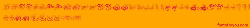 Police DreamofPicasso – polices rouges sur fond orange