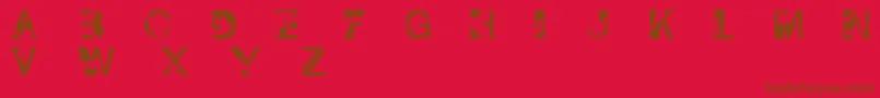 Pixcaps Font – Brown Fonts on Red Background