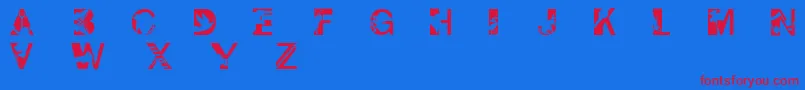 Pixcaps Font – Red Fonts on Blue Background