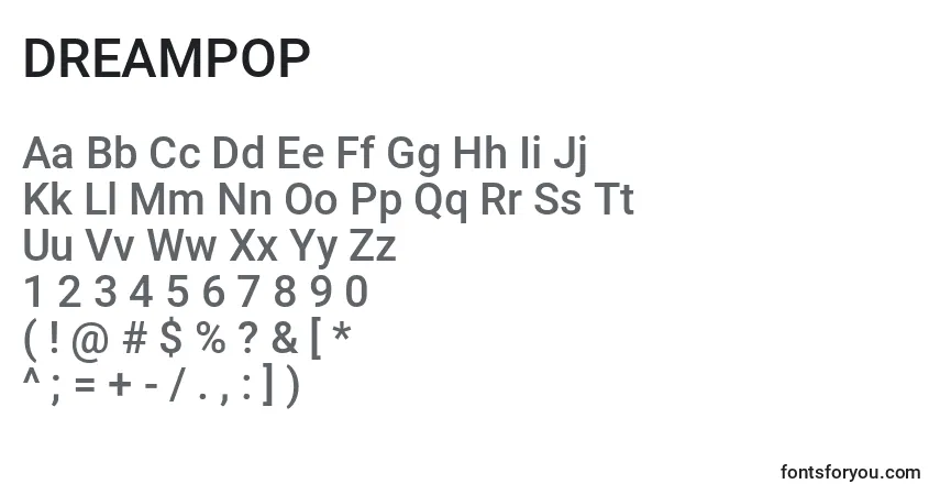 Шрифт DREAMPOP (125470) – алфавит, цифры, специальные символы