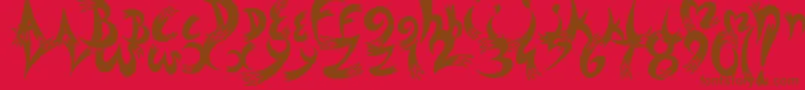 Dreams Font – Brown Fonts on Red Background
