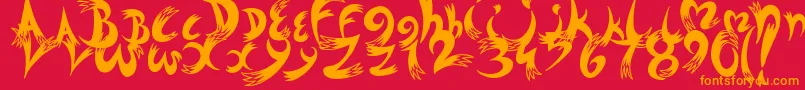 Dreams Font – Orange Fonts on Red Background