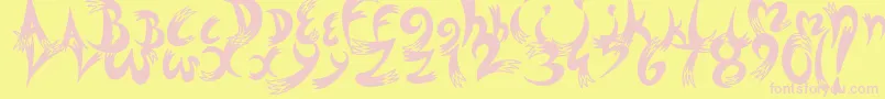 フォントDreams – ピンクのフォント、黄色の背景