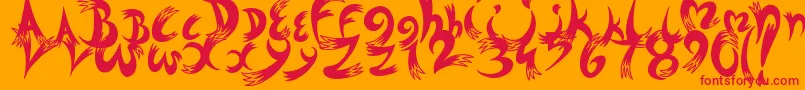 Dreams Font – Red Fonts on Orange Background