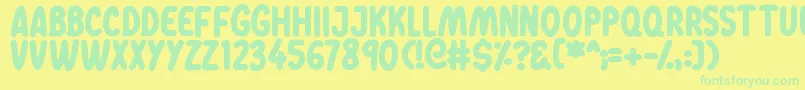 Dreamwalks Font – Green Fonts on Yellow Background