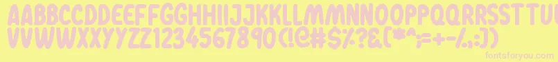 Dreamwalks Font – Pink Fonts on Yellow Background