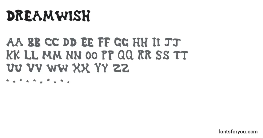 Шрифт Dreamwish (125476) – алфавит, цифры, специальные символы