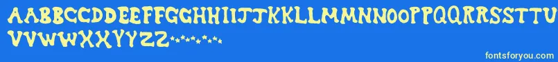 dreamwish Font – Yellow Fonts on Blue Background