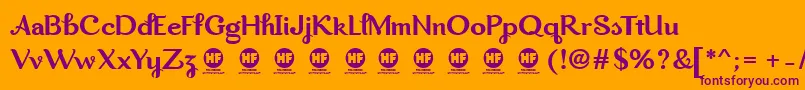 Dreamwood PERSONAL USE ONLY Font – Purple Fonts on Orange Background