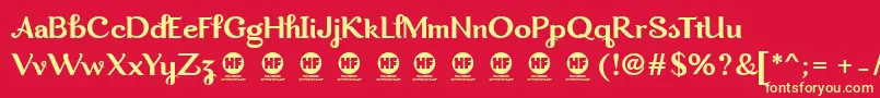 Dreamwood PERSONAL USE ONLY Font – Yellow Fonts on Red Background